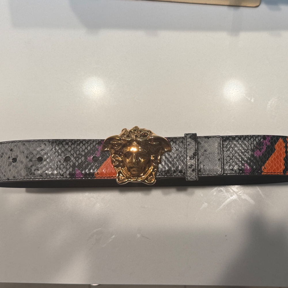 Versace Black, Gray, Orange, Magenta Men’s or Womens Belt